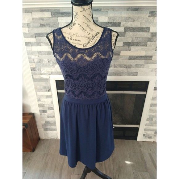 Lilly Pulitzer Sleeveless Lace Dress Sm Blue Y2k Feminine Cottage Core Boho - Picture 3 of 11